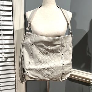 Mossimo light grey western style bag. Vegan leather.